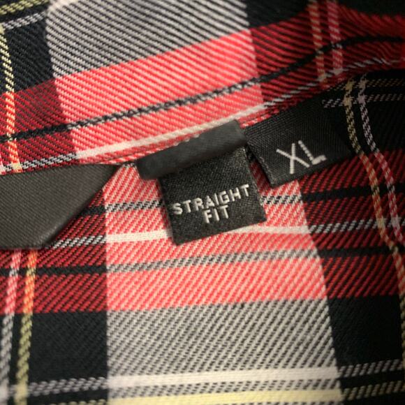 NEIL BARRETT Size XL Red Black White Plaid Cotton One Pocket Short Sleeve Shirt - Picture 7 of 8